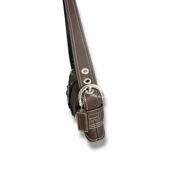 Y2k Coach Soho Small Flap Leather Shoulder Bag Chocolate Brown NWT 2005 - Picture 6 of 11
